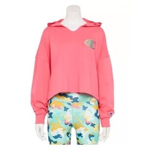 NWT Women's Champion Campus French Terry Hoodie, Pinky Peach, Small